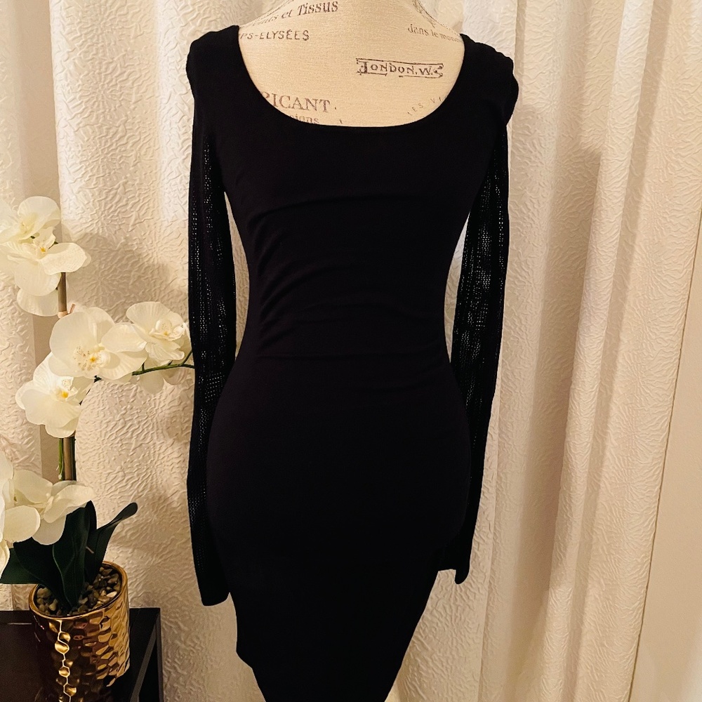 Express Black Long Sleeve Bodycon Dress
